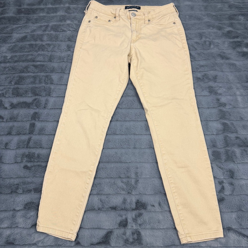 Aeropostale Womens High Rise Jegging Tan Khaki Pants Size 2 Short RN154379